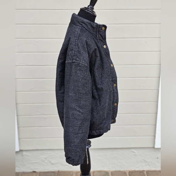 Black denim puffer jacket - Picture 4 of 6